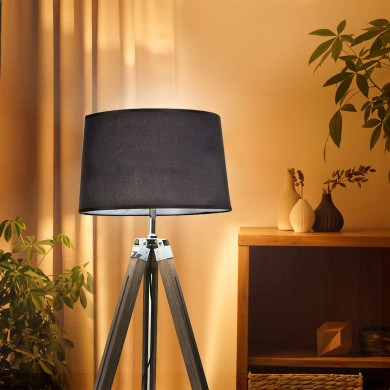 LAMPARA DE PIE NEGRA 119,5/144,5CM SEVEN ON DECO