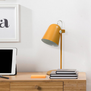 LAMPARA METALIZADA AMARILLA 34.5CM SEVEN ON DECO