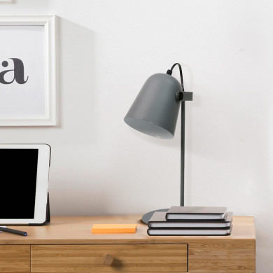 LAMPARA METALIZADA GRIS 34.5CM SEVEN ON DECO