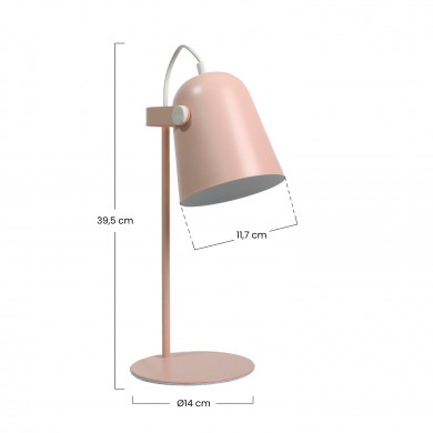 LAMPARA METALIZADA ROSA 34.5CM SEVEN ON DECO