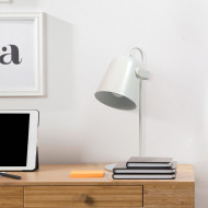 LAMPARA METALIZADA BLANCA 34.5CM SEVEN ON DECO