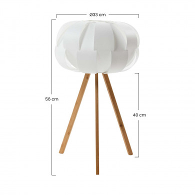 LAMPARA DE MESA BUANA BLANCA 32,5X32,5X55CM SEVEN ON DECO