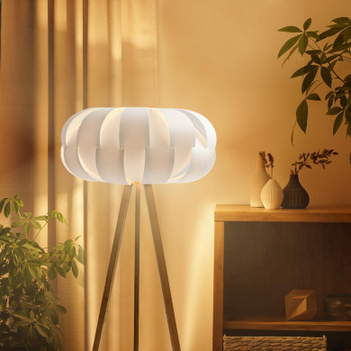 LAMPARA DE PIE BUANA BLANCA 48X48X150CM SEVEN ON DECO