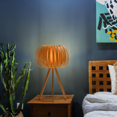 LAMPARA DE MESA KUSUMA CREMA 33X33X52CM SEVEN ON DECO