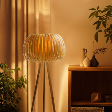 LAMPARA DE PIE KUSUMA CREMA 62X62X150CM SEVEN ON DECO