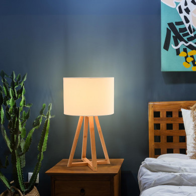 LAMPARA DE MESA EKO BLANCA 25X25X44CM SEVEN ON DECO