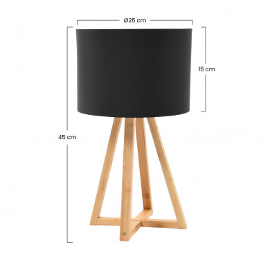 LAMPARA DE MESA EKO NEGRA 25X25X44CM SEVEN ON DECO