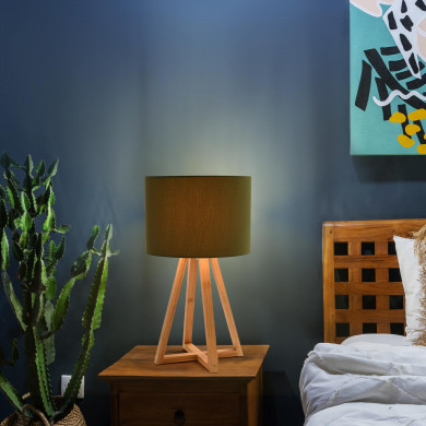 LAMPARA DE MESA EKO VERDE 25X25X44CM SEVEN ON DECO