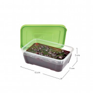 PACK 10 RECIPIENTE HERMETICO RECTANGULAR MINI COLORES SURTIDOS (15x11x5cm) 0,5L