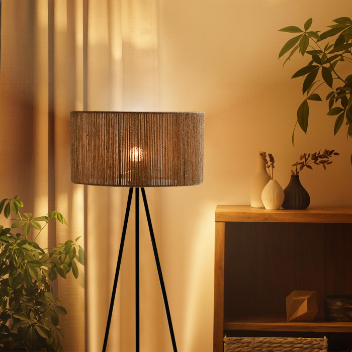 LAMPARA DE PIE BUDI CAÑAMO 42X42X148CM SEVEN ON DECO