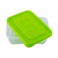 PACK 10 RECIPIENTE HERMETICO RECTANGULAR MINI COLORES SURTIDOS (15x11x5cm) 0,5L