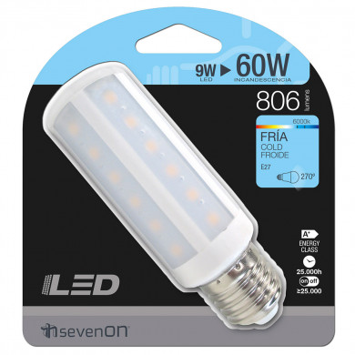 LED SMD PANOCHA 9W (60W) 806 lm E27 270º 6400K 25000H 7hSevenOn BL.1