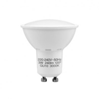 LED SMD SPOTLIGHT PLASTICO 3,5W (25W) 240lm GU10 120º 3000K 10000H CJ.1