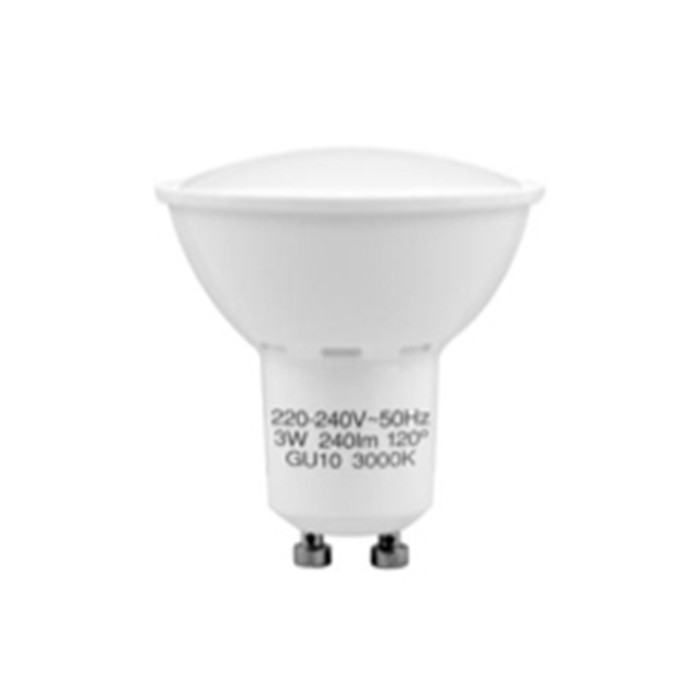 LED SMD SPOTLIGHT PLASTICO 3,5W (25W) 240lm GU10 120º 3000K 10000H CJ.1