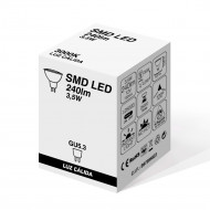 LED SMD SPOTLIGHT PLASTICO 3,5W (25W) 240lm GU5.3 120º 3000K 10000H CJ.1