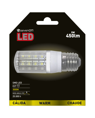 LED SMD PANOCHA MINI 5W (40W) 450lm E27 270º 3000K 25000H 7hSevenOn BL.1