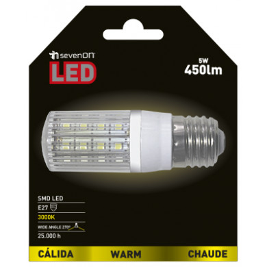 LED SMD PANOCHA MINI 5W (40W) 450lm E27 270º 3000K 25000H 7hSevenOn BL.1