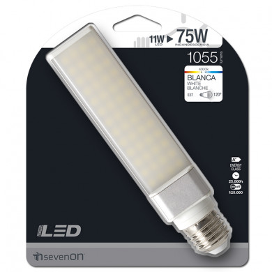 LED SMD ESPECIAL DOWNL.ALUM.11W (75W) 1055lm E27 120º 4000K 25000H 7hSevenOn BL.1