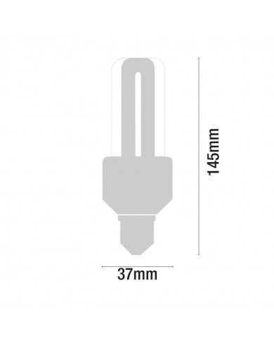 BOMBILLA CFL 2U MINI T3 E27 11W 528LM 2700K 6000H 1Primer Leader CJ.1
