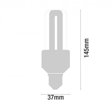 BOMBILLA CFL 2U MINI T3 E27 11W 528LM 2700K 6000H 1Primer Leader CJ.1
