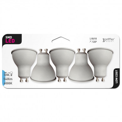 BOMBILLA LED SPOTLIGHT MR16 GU10 6W (50W) 540LM 6000K 15000H 1Primer Leader BL.5
