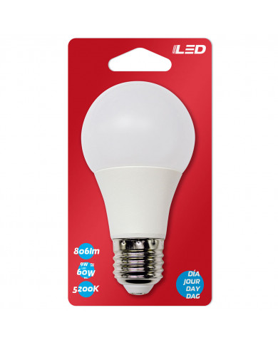 BOMBILLA LED ESTANDAR A60 E27 9W (60W) 806LM 5200K 15000H BL.1