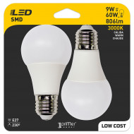 BOMBILLA LED ESTANDAR A60 E27 9W (60W) 806LM 3000K 10000H Primer Low Cost BL.2