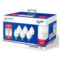 BOMBILLA LED VELA C37 E14 6W (40W) 470LM 4000K 15000H 1Primer Leader CJ.6
