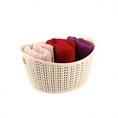 CESTA DISEÑO PUNTO OVALADA COLORES SURTIDOS (25x20,5x13cm) 3,3L