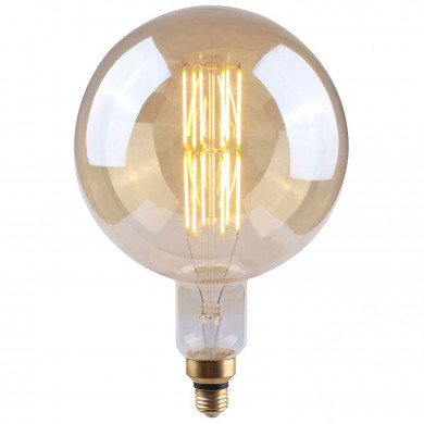 BOMBILLA LED FILAMENTO REGULABLE DECORATIVA GLOBO G200 ORO E27 8W 500LM 2100K 15000H 7hSevenOn Vintage CJ.1
