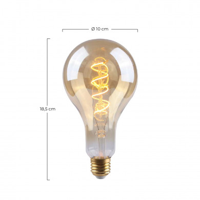 BOMBILLA LED DECORATIVA PS100 FILAMENTO REGULABLE TRANSPARENTE E27 4W 160LM 2100K 15000H 7hSevenOn Vintage CJ.1
