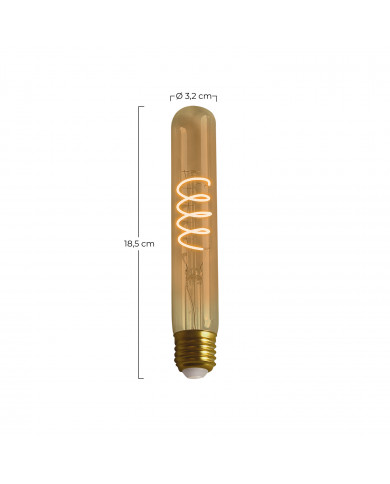 BOMBILLA LED DECORATIVA TUBULAR T30 FILAMENTO REGULABLE TRANSPARENTE E27 4W 200LM 2100K 15000H 7hSevenOn Vintage CJ.1
