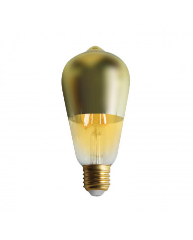 BOMBILLA LED DECORATIVA ST64 FILAMENTO REGULABLE CUPULA ORO/TRANSPARENTE E27 6W 600LM 2100K 15000H 7hSevenOn Vintage CJ.1
