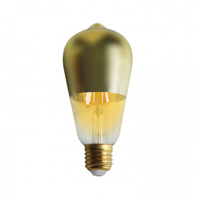 BOMBILLA LED DECORATIVA ST64 FILAMENTO REGULABLE CUPULA ORO/TRANSPARENTE E27 6W 600LM 2100K 15000H 7hSevenOn Vintage CJ.1
