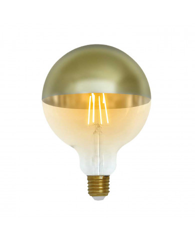 BOMBILLA LED DECORATIVA GLOBO G120 FILAMENTO REGULABLE CUPULA ORO SUAVE/TRANSPARENTE E27 6W 600LM 2100K 15000H 7hSevenOn Vintage