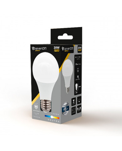 BOMBILLA LED ESTANDAR A70 E27 20W (120W) 1900LM 4000K 25000H 7hSevenOn Premium CJ.1