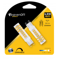BOMBILLA LED BI-PIN JC REGULABLE G9 4,5W (50W) 550LM 3000K 25000H 7hSevenOn Premium BL.2