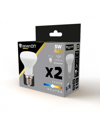 BOMBILLA LED REFLECTORA R50 E14 5W (40W) 470LM 4000K 25000H 7hSevenOn Premium CJ.2