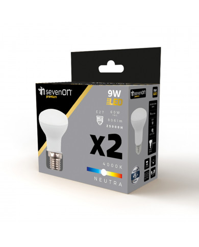 BOMBILLA LED REFLECTORA R63 E27 9W (60W) 806LM 4000K 25000H 7hSevenOn Premium CJ.2