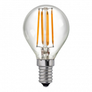 BOMBILLA LED ESFERICA G45 FILAMENTO TRANSPARENTE  E14 4W (40W) 470LM 2700K 25000H 7hSevenOn  Premium CJ.2
