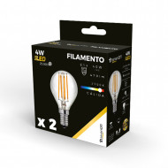 BOMBILLA LED ESFERICA G45 FILAMENTO TRANSPARENTE  E14 4W (40W) 470LM 2700K 25000H 7hSevenOn  Premium CJ.2