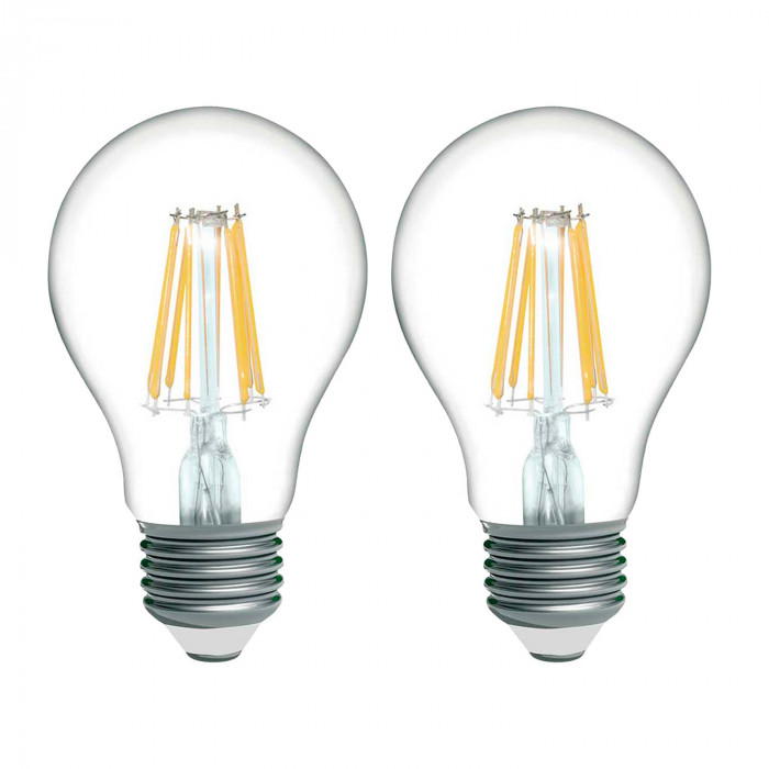 BOMBILLA LED ESTANDAR A60 FILAMENTO TRANSPARENTE E27 8W (60W) 806LM 2700K 25000H 7hSevenOn  Premium CJ.2