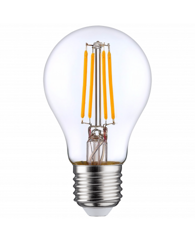 BOMBILLA LED ESTANDAR A60 FILAMENTO TRANSPARENTE E27 8W (60W) 806LM 2700K 25000H 7hSevenOn  Premium CJ.2