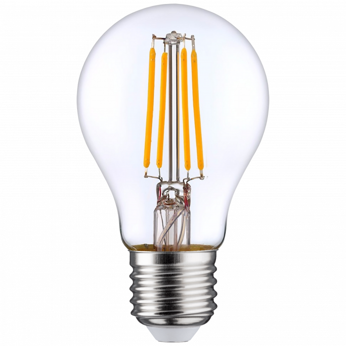 BOMBILLA LED ESTANDAR A60 FILAMENTO TRANSPARENTE E27 8W (60W) 806LM 2700K 25000H 7hSevenOn  Premium CJ.2