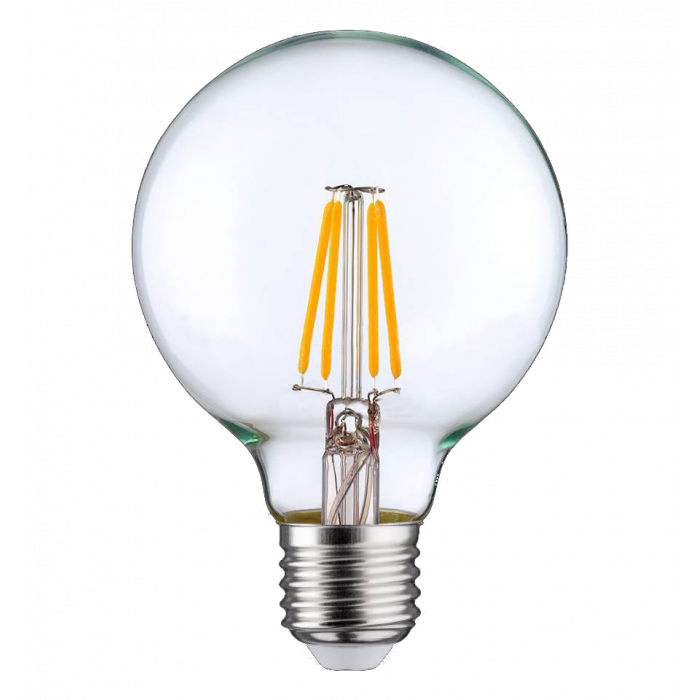 BOMBILLA LED GLOBO G125 FILAMENTO TRANSPARENTE E27 8W (60W) 806LM 3000K 25000H 7hSevenOn Premium CJ.1