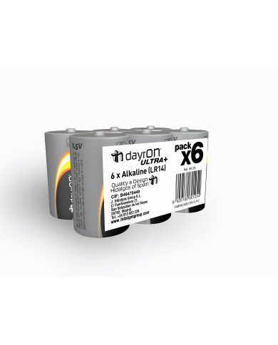 PILA ALCALINA LR14 1,5V DAYRON PACK.6