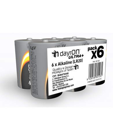 PILA ALCALINA LR14 1,5V DAYRON PACK.6