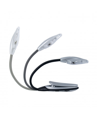 LUZ DE LECTURA 1 LED 6000K NEGRO/GRIS 2 PILAS CR2016 INCL. 7hSevenOn Elec PACK.1