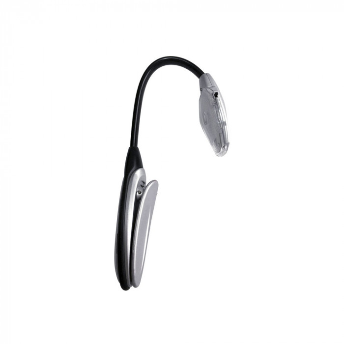 LUZ DE LECTURA 1 LED 6000K NEGRO/GRIS 2 PILAS CR2016 INCL. 7hSevenOn Elec PACK.1