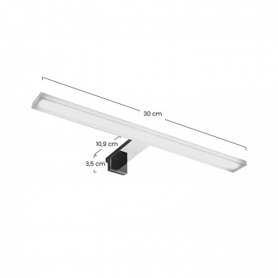 APLIQUE LED BAÑO ALUMINIO 7,2W 490LM 4200K 20000H 300MM RAIN 7hSevenOn BL.1
